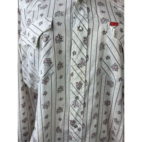 Vintage Floral Striped Ely Plains Pearl Snap - Picture 4 of 10